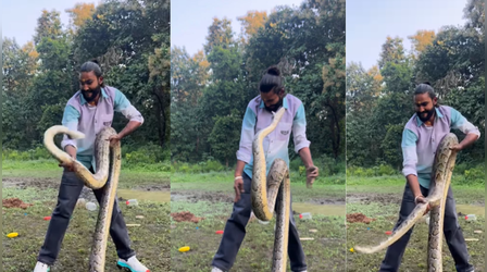 Today Viral Video: अजगर के साथ खेल रहा था शख्स, फिर जहरीले सांप ने जो किया देखकर पसीने आ जाएंगे