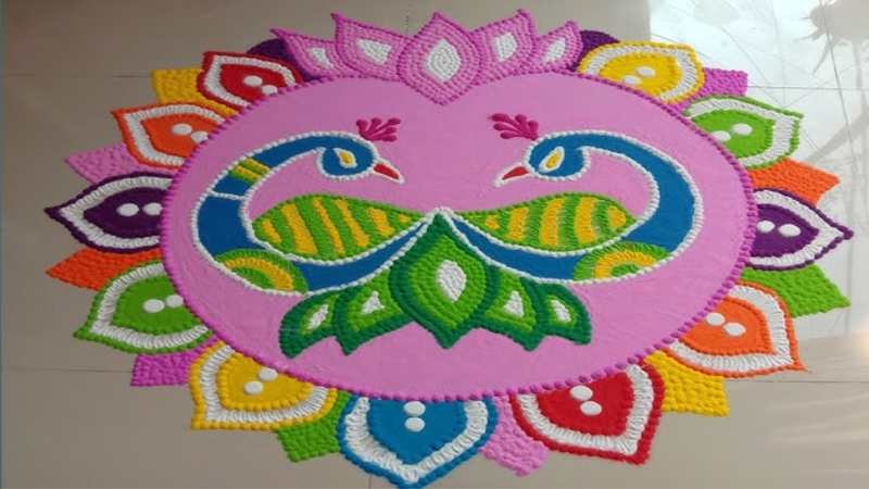 Peacock Rangoli Design