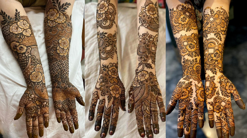 flower mehndi design front hand simple and beautiful