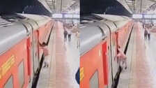 Video: हीरो बना RPF जवान! ट्रेन और प्लेटफॉर्म के बीच फंसा यात्री, पलभर में बचाई जान