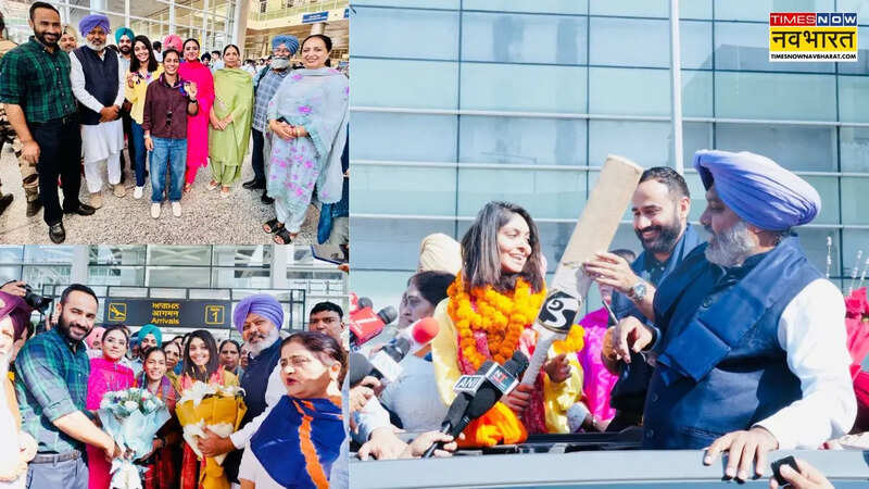 Grand Welcome of Harleen Deol and Amanjot Kaur in Punjab