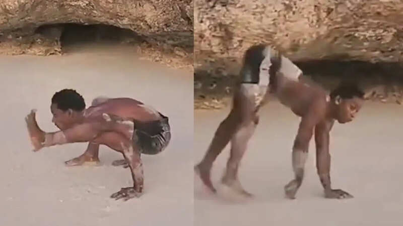 funny man acting animals