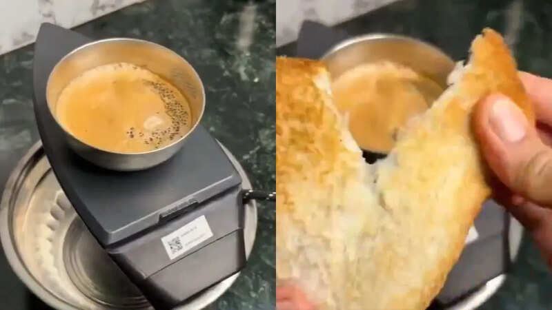 boy made tea on an iron press by using jugaad