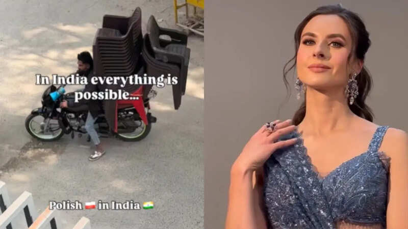 Polish Traveller Impressed By 'Jugaad' As Man Carries Over 20 Chairs On Bike