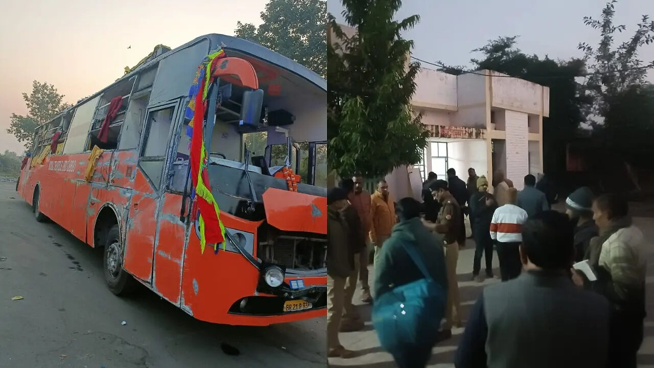 कानपुर में भीषण सड़क हादसा, आगरा-लखनऊ एक्सप्रेसवे पर डबल डेकर बस पलटी | kanpur  accident double decker bus overturns on agra lucknow expressway | Times Now  Navbharat