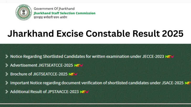 JSSC Jharkhand Excise Constable Result 2025 Released