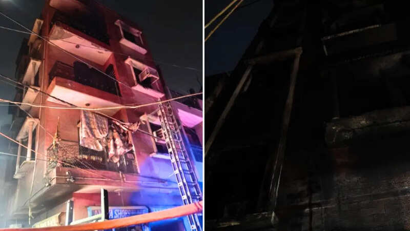 Fire Breaks Out in Shoe Store at Sangam Vihar, Delhi (Photo: ANI)