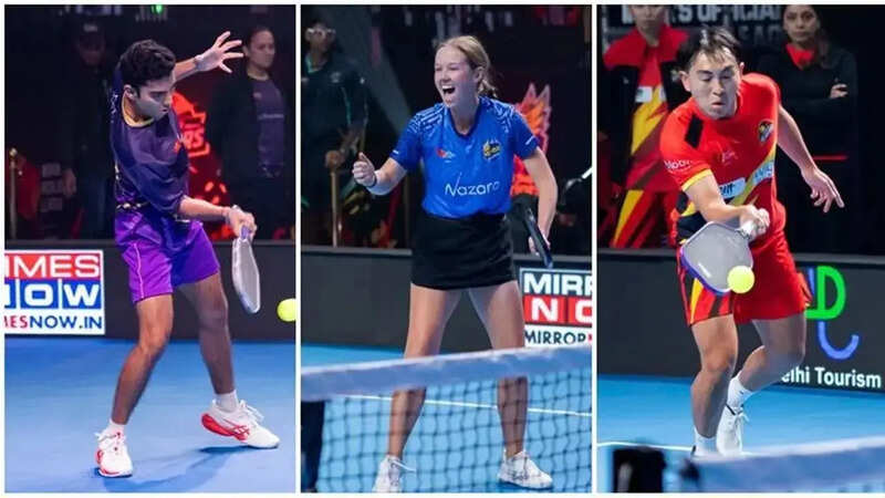 आईपीबीएल 2025: दूसरे दिन के खेल का स्टार (बाएं से दाएं) दिव्यांशु कटारिया, एलीसन हैरिस और फु ह्यून