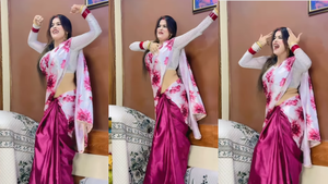 Dance Video देसी भाभी ने अनोखे अंदाज में मटकाई कमर लोग बोले- महफिल लूट ली