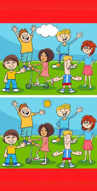 पार्क में मस्ती कर रहे हैं बच्चे अगर आंखों के हैं तेज तो खोज के दिखाएं तस्वीर में 7 अंतर