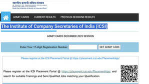 ICSI CS December Admit Card 2025: जारी हो गया ICSI CS दिसंबर सत्र के लिए एडमिट कार्ड, इस लिंक से करें चेक