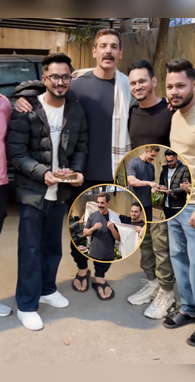 PICS जॉन अब्राहम के घर केक लेकर पहुंचे फैंस ऐसा था नजारा