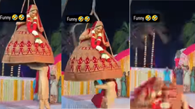 Today Viral Video क्रेन से नीचे उतर रही थी दुल्हन बीच में हुआ ऐसा खेल दूल्हे की बज गई बैंड