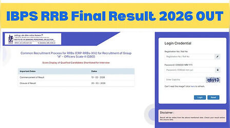 IBPS RRB Final Result 2026: जारी हो गया आईबीपीएस आरआरबी फाइनल रिजल्ट, यहां से देखें रिजल्ट