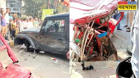 नोएडा में तेज रफ्तार का कहर; कार ने मारी ई-रिक्शा को टक्कर, कई लोग घायल
