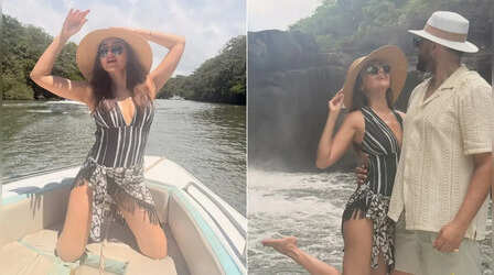 Tejasswi Prakash ने मोनोकिनी पहन बढ़ाया तापमान, बोट पर करण कुंद्रा संग रोमांस में हुईं चूर