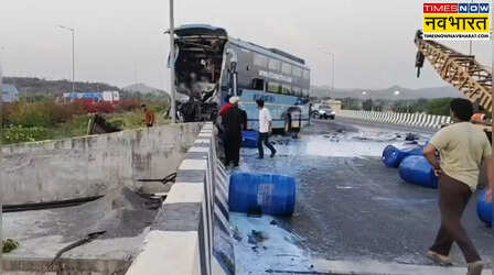 Alwar: दिल्ली-मुंबई Expressway पर केमिकल टैंकर से भिड़ी स्लीपर बस, ड्राइवर समेत पत्नी-बेटे की मौत; 30 यात्री घायल