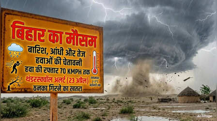 बिहार का मौसम (20 Apr 2026) Bihar Weather Today: बारिश, थंडरस्टॉर्म और ठनका गिरने की चेतावनी, हवा की रफ्तार 70 KMPH तक रह सकती है