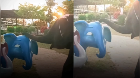 Viral Video: डमी हाथी को देखकर असली हाथी ने किया ऐसा अनोखा काम, नजारा देख दिल हार बैठेंगे