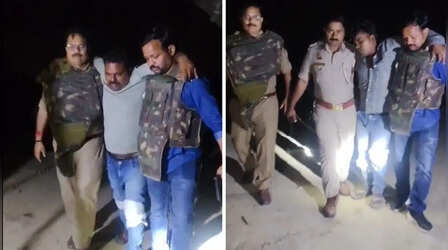 दो किमी पीछा, फायरिंग और फिर गिरफ्तारी - वाराणसी व्यापारी हत्याकांड के दो इनामी आरोपी मुठभेड़ में धराए