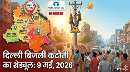 कल का पावरकट (Power Cut 9 May 2026): रोहिणी, जनकपुरी, हौजखास, खानपुर, नांगलोई सहित इन इलाकों में 6 घंटे तक बिजली कटौती, देखें पूरा शेड्यूल