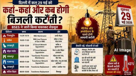 कल का पावरकट (Power Cut 29 May 2026): नजफगढ़, जनकपुरी, साकेत, सरिता विहार और इन इलाकों में 4 घंटे तक गुल रहेगी बिजली, देखें पूरा शेड्यूल