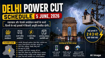 कल का पावरकट (Power Cut 5 June 2026): मुंडका, विष्णु गार्डन, खानपुर, नानकपुरा, जाफरपुर समेत इन इलाकों में शुक्रवार को घंटों बत्ती गुल रहेगी, देखें पूरा शेड्यूल