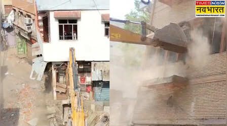 Varanasi News: दालमंडी में फिर गरजा बुलडोजर, 6 मकान ध्वस्त; आसमान में ड्रोन और सड़कों पर पैरामिलिट्री फोर्स तैनात