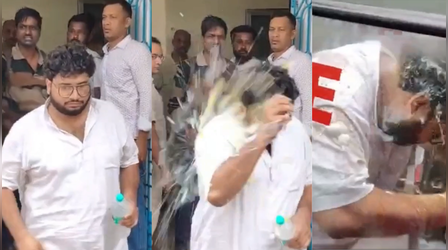TMC के एक और नेता पर हुई अंडों की बारिश, पुलिस के सामने सौमित्र बनर्जी पर हमला; देखिए वीडियो