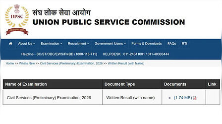 UPSC CSE Prelims Result 2026: आयोग ने जारी किया नाम-वार रिजल्ट, इस डायरेक्‍ट लिंक से करें चेक