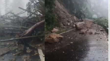 दार्जिलिंग में आफत की बारिश: बालासन नदी का अस्थायी पुल ढहा, सिलिगुड़ी-मिरिक मार्ग पूरी तरह ठप