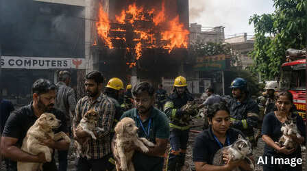 Lucknow Fire Tragedy: मौत के मंजर के बीच उम्मीद की कहानी, रेस्क्यू टीम ने बचाए मासूम जानवर