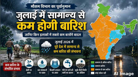 IMD July Forecast: मौसम विभाग ने बताया इस महीने कितनी बारिश होगी, कुछ इलाके बौछारों को तरसेंगे