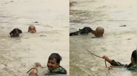 Viral Video: बाढ़ के पानी में फंस गया कुत्ता, लोगों ने ऐसे किया रेस्क्यू, देखकर आप भी करेंगे सैल्यूट