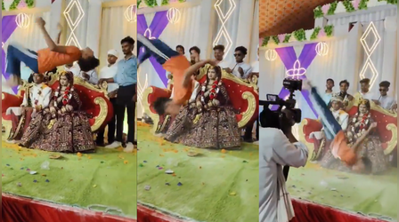 Viral Video: टाइगर श्रॉफ वाले स्टाइल में बैकफ्लिप कर बच्चे ने स्टेज पर मचाया ऐसा गदर, धुआं-धुआं हो गई दुल्हन