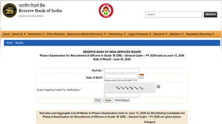 RBI Grade B Score Card 2026: आरबीआई ने जारी किया प्रीलिम्स परीक्षा के मार्क्स और कट-ऑफ, जानें डाउनलोड करने का तरीका