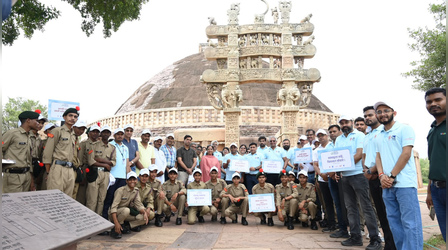 विश्व प्रसिद्ध यूनेस्को धरोहर सांची में गूंजा स्वच्छता का संदेश, जन भागीदारी से सफलता से मना स्वच्छ पर्यटन अभियान