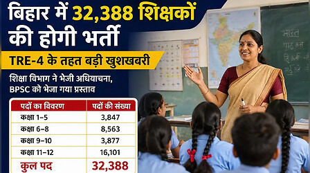 बिहार में 32,388 शिक्षकों की भर्ती का रास्ता साफ, BPSC को भेजी गई TRE-4 की अधियाचना