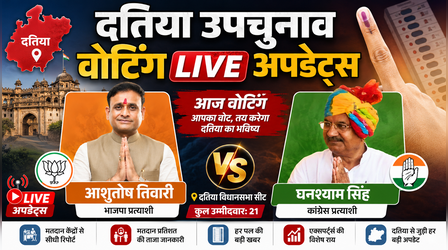Datia By Election Polling: दतिया उप-चुनाव में करीब 72 फीसदी मतदान के साथ वोटिंग खत्म, 21 उम्मीदवारों की किस्मत EVM में कैद