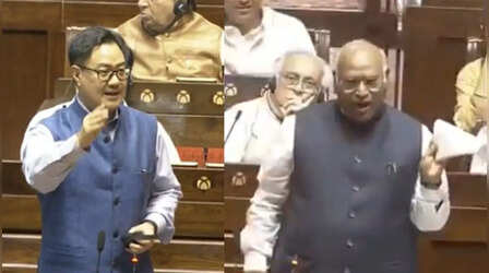 VIDEO: '...मुझे क्या, कब और कैसे बोलना है', खरगे और रिजिजू के बीच हुई तीखी नोंकझोक; राज्यसभा में गर्माया माहौल