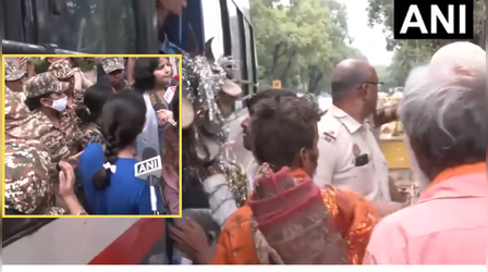 राहुल गांधी के घर के बाहर सुरक्षा सख्त, प्रदर्शन करने पहुंचे साधु-संतों को पुलिस ने हिरासत में लिया