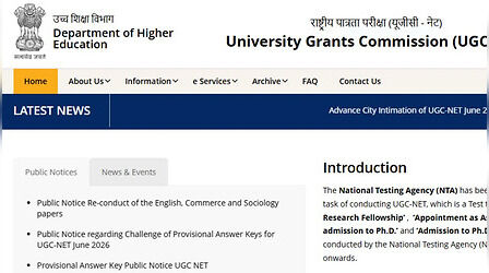 UGC NET 2026: दोबारा होगी यूजीसी नेट अंग्रेजी, कॉमर्स और समाजशास्त्र की परीक्षा, NTA ने जारी किया शेड्यूल