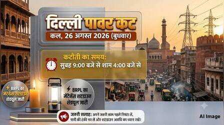 Delhi Power Cut (कल का पावरकट 26 अगस्त 2026): उत्तम नगर, पश्चिम विहार, हौज खास, कालकाजी सहित इन इलाकों में बत्ती गुल रहेगी, देखें पूरा शेड्यूल