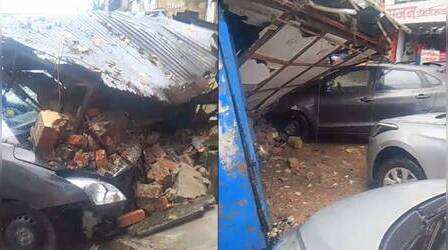 Meerut News: बारिश के दौरान गिरा जर्जर मकान का हिस्सा, CCTV में दिखा डरावना हादसा