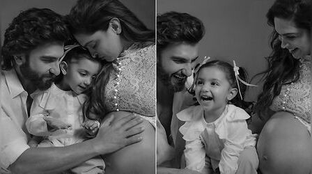 Deepika Padukone-Ranveer Singh ने दुआ संग किया मैटरनिटी शूट, पापा की कार्बन कॉपी निकली बेटी