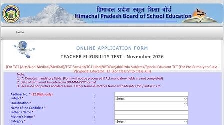HP TET November 2026 के लिए आज से शुरू हुए रजिस्ट्रेशन, यहां देखें पूरा शेड्यूल
