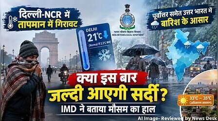 दिल्ली में तापमान ने लगाया गोता, नॉर्थ-ईस्ट में बारिश, क्या इस बार जल्दी आ रही सर्दी, IMD का क्या है कहना