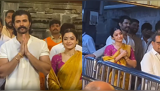 Rashmika Mandanna-Vijay Deverakonda पहुंचे तिरुपति, फिल्म 'रणबाली' की रिलीज से पहले किए दर्शन