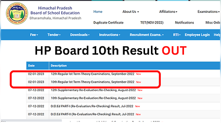HP Board 10th Term 1 Result 2022-2023: hpbose.org पर जारी हुए HP बोर्ड 10वीं के रिजल्ट, इस डायरेक्ट लिंक से करें चेक