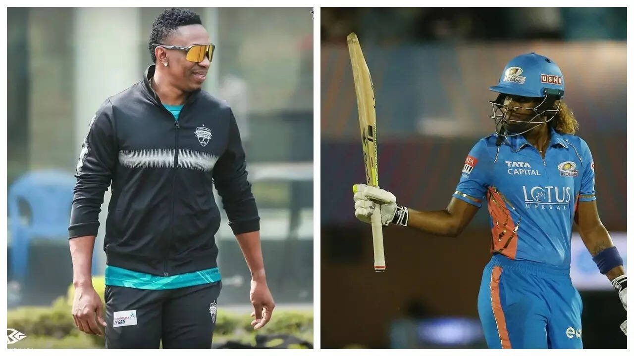 Hayley Mathews and Dwayne Bravo